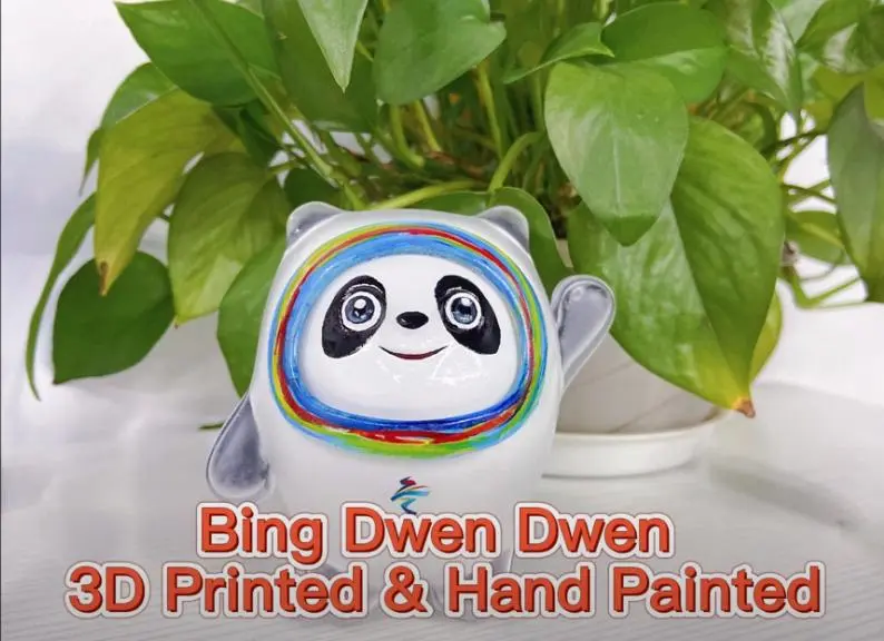 Bing Dwen 3D-печать и ручная роспись-Официальный олимпийский талисман 2022 года в Пекине
